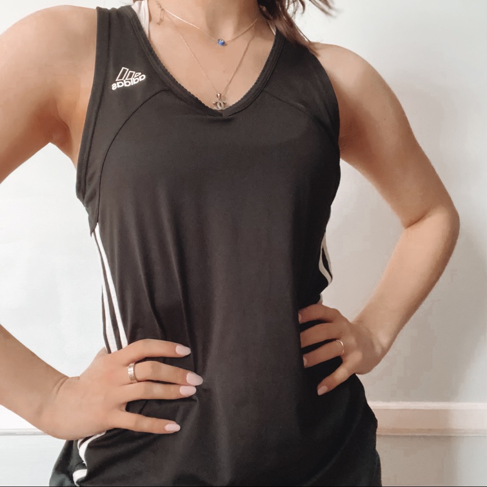 Adidas black work out tank